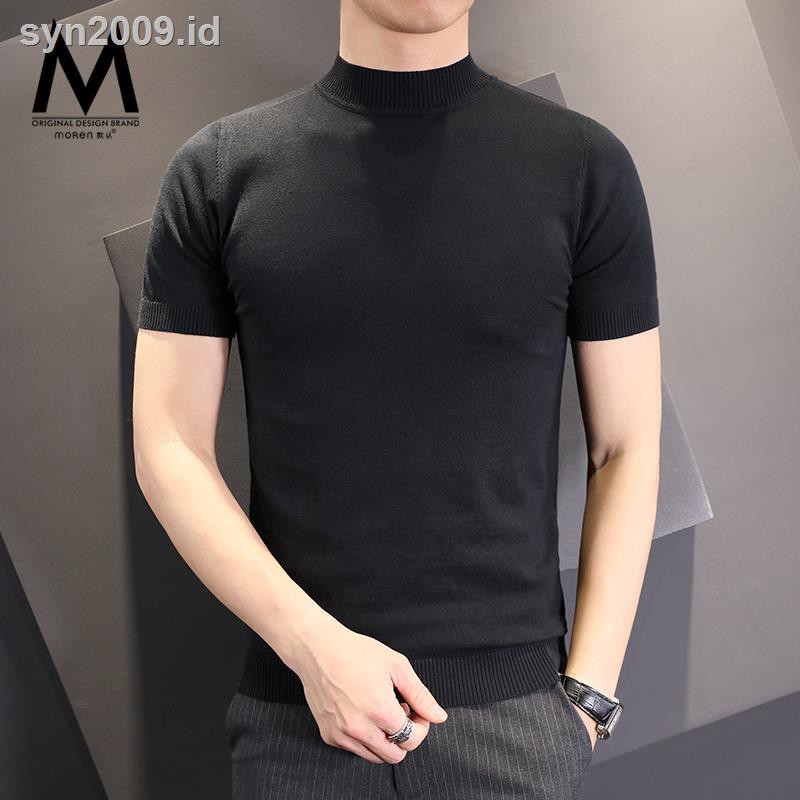 Sweater Kaos Lengan Pendek Kerah Tinggi Untuk Pria Shopee Indonesia