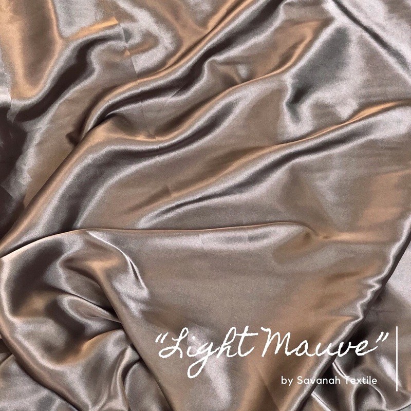 1/2 meter Kain Satin Silk Maxmara/ Sateen Sutra PREMIUM luxury-Light Mauve