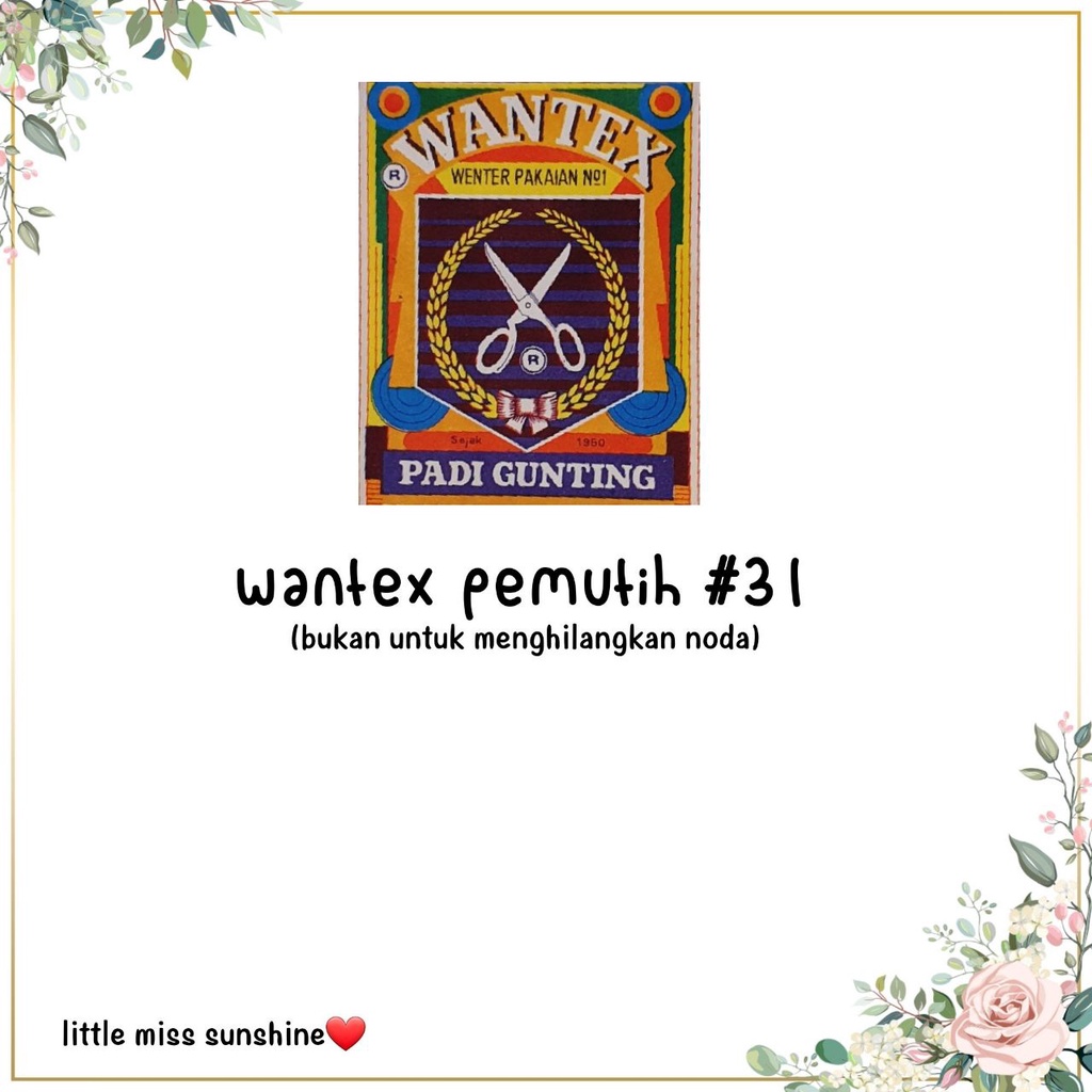 WANTEX WARNA OBAT PEMUTIH 31 Wenter Padi Gunting Pewarna Tie Dye Baju Sumbo Sumba Kain Cotton Satuan Ecer Grosir Jumputan Ikat Art Celup Wantek Pakaian Warna Baru Murah Bagus Kualitas DYE TIE Baik Quality Malang Lancar Grosir Warna Pakaian Pewarna Wenter