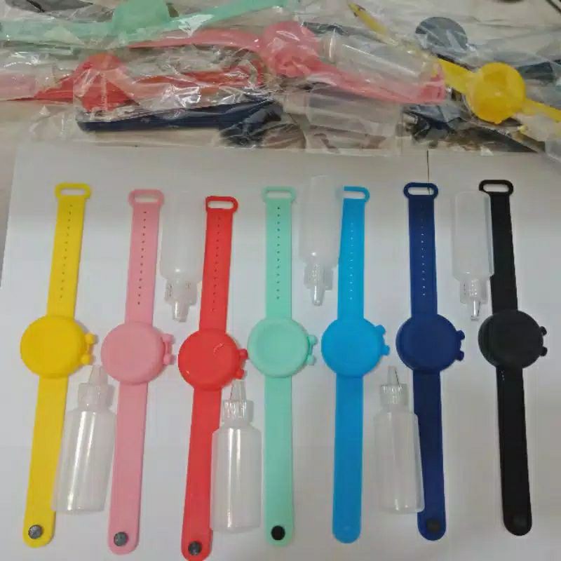 Gelang Hand Sanitizer warna Jam bulet tutup