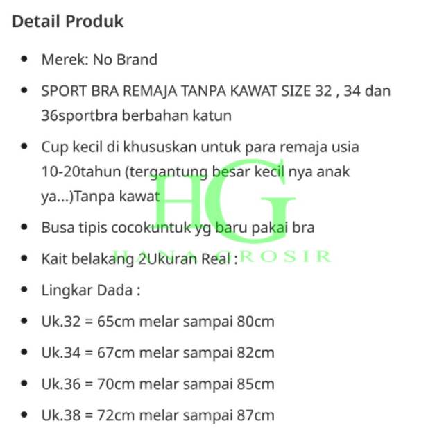 [ ECER ] SPORT BRA REMAJA | BH REMAJA | BH MURAH BERKUALITAS MIFTHA