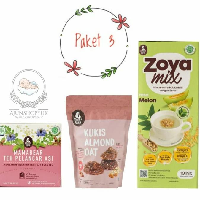 PROMO Paket mamabear Asiku Banyak (Cookies, Teh Mama Bear, Soya Mix)