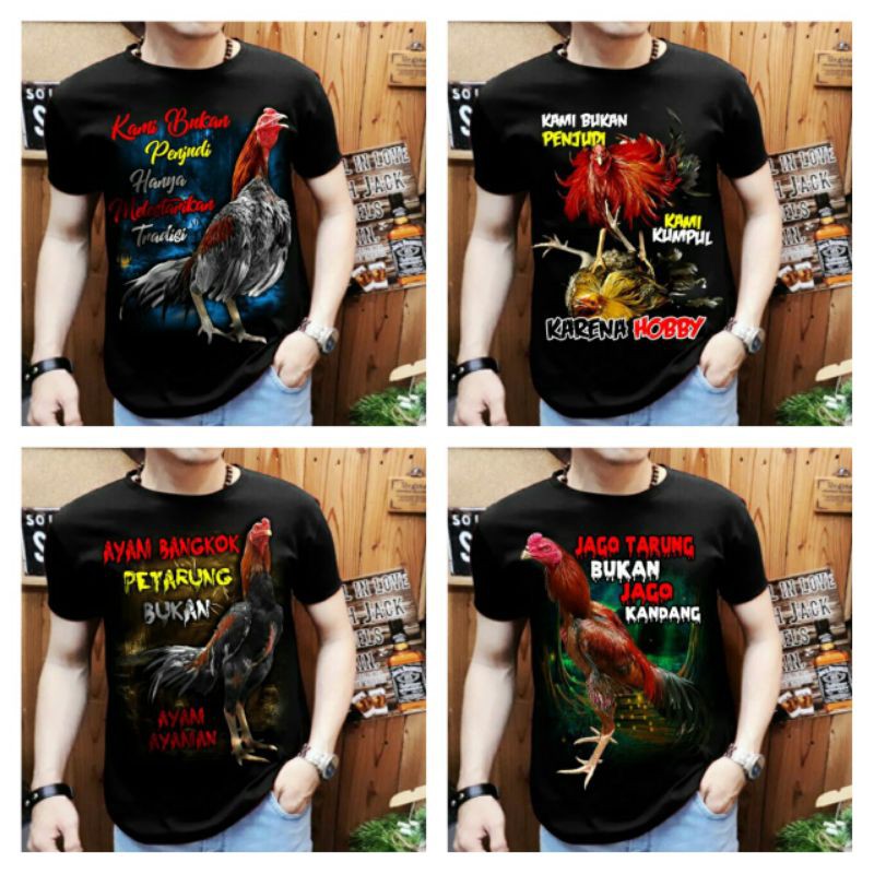 Kaos distro keren kaos cowo ayam bangkok petarung