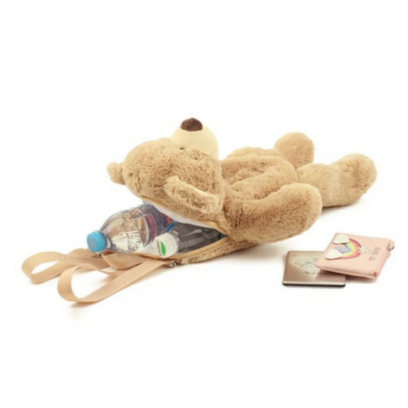 Tas Beruang Teddy Bear Bulu Lucu Imut Gemoy Ransel Wanita Baru Boneka Mewah Ransel Kasual Tas Kepribadian Tas piknik unik