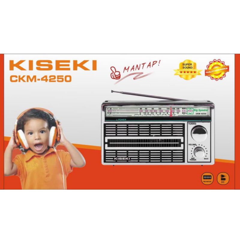 Radio Kiseki / Radio Jadul Portable Charger Baterai (Dual Power) Listrik FM Klasik