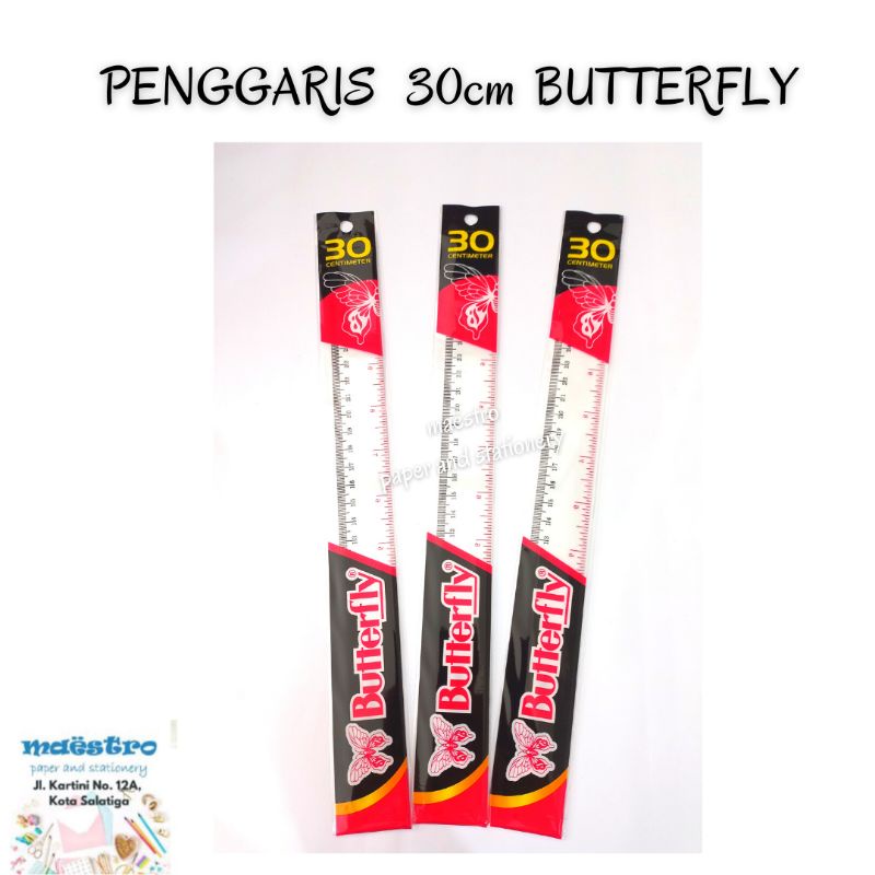

Penggaris Mika 30cm Butterfly / Penggaris Tebal / Ruler 30cm