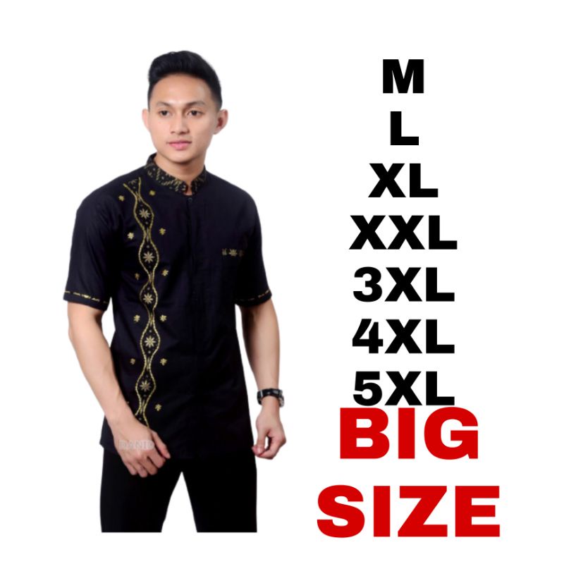 Batik KOKO  Jumbo M / 5XL koko  Lengan Pendek Motif 03 MURAH BATIK JUMBO