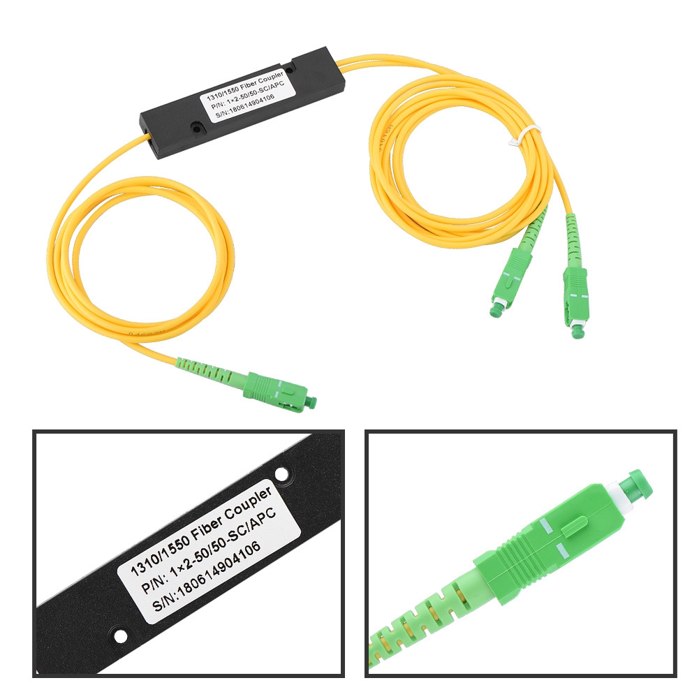 Telecom grade optical splitter, router 1:2 taper type 1:2 fiber splitter, one point two pigtail type