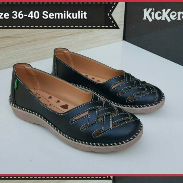 Sendal slop semikulit kickers slempang selang