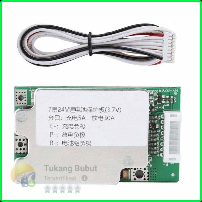 BMS 7S 30A 29.4V 24V 3.7V LITHIUM BATTERY BATERAI BATRE 18650