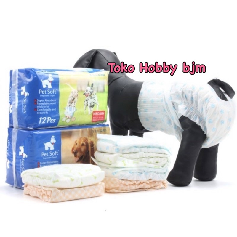 Pet diaper perPCS popok kucing anjing hewan diapers pampers cat dog petsoft