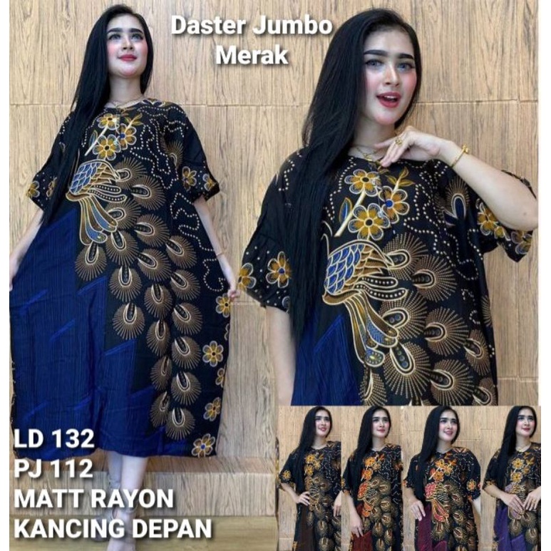 Daster Jumbo cendrawasih kancing depan busui bumil batik pekalongan