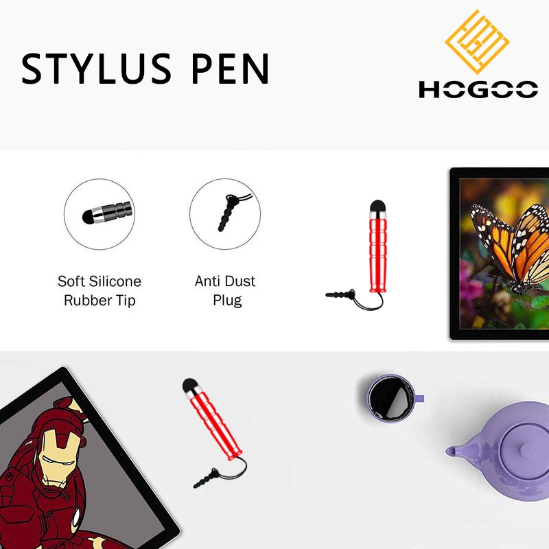 HOGOO Mini Stylus Pen Mini Capacitive Touchscreen Bullet +Audio Dust Plug