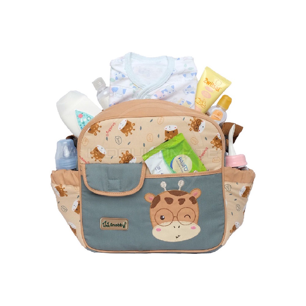 Tas Bayi SNOBBY (SMALL) BY-146 Tas Popok Bayi TWIZA SERIES Tas Perlengkapan Bayi Motif Bordir Tas Diaper Bayi Diaper Bag Mommy Bag Tas Botol Susu Bayi Tas Popok Bayi