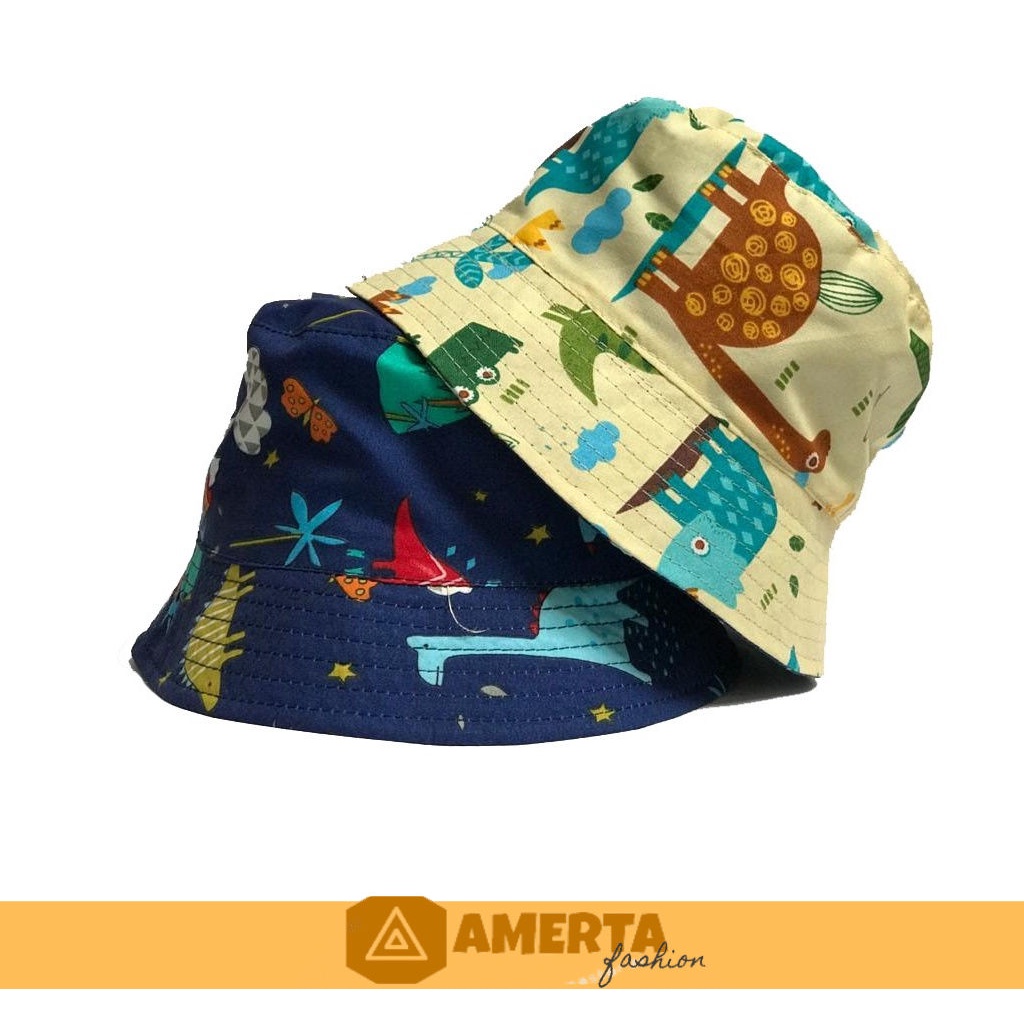 TOPI ANAK PEREMPUAN LAKI LAKI BASEBALL BUCKET HAT ANAK COWOK CEWEK 2 3 4 5 6 7 8 9 10 TAHUN LUCU 1 BASEBALL FASHION ANAK OOTD USIA UMUR BALITA KIDS KUPLUK AKSESORIS KEPALA KADO BUKET ANAK BAYI COWO CEWE LUCU MURAH-Dino Biru & Krem