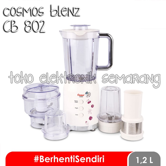 BLENDER DAN CHOPPER 4 IN 1 COSMOS BLENZ CB 802 CB802 PLASTIK  1,2 LITER GARANSI RESMI