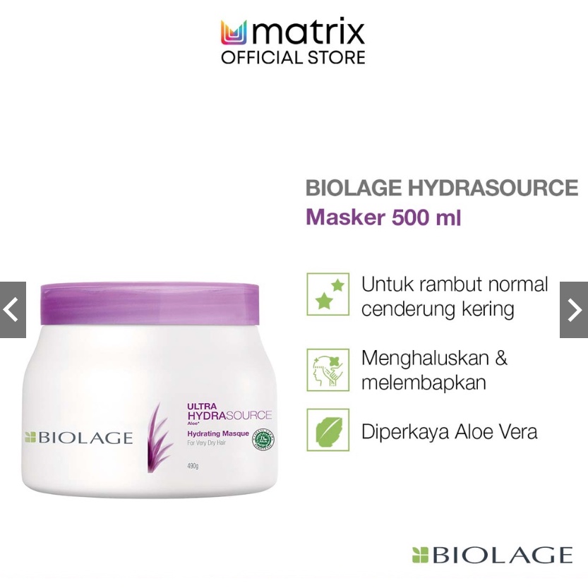 Matrix Biolage Hydrasource Mask 490 ML - Masker Rambut Kering