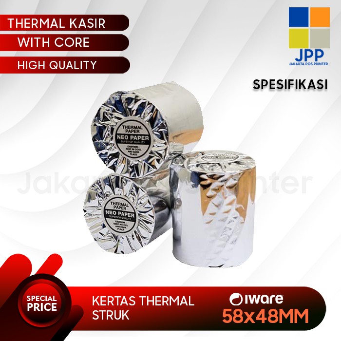 

KERTAS PRINTER THERMAL 58x48 - KERTAS STRUK MOBILE PRINTER 58MM KERTAS THERMAL 58MM