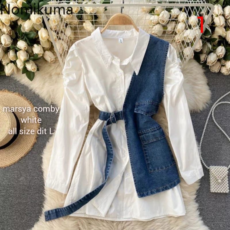 MARSYA BLOUSE KOMBINASI DENIM / ALODIA BLOUSE