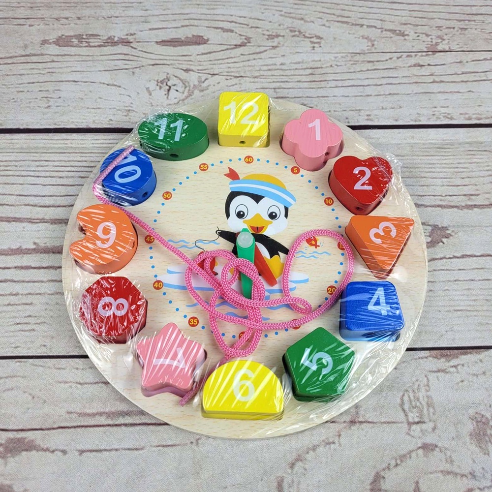 Board Game Mainan Edukasi Anak Geometry Number Roulette Match - Wooden