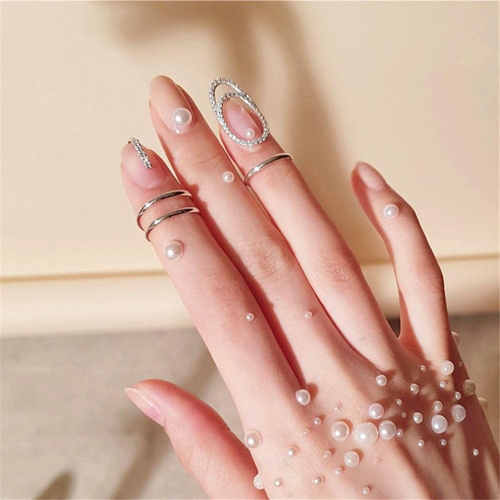 Lily Ujung Jari Cincin Fashion Wanita Tidak Teratur Nail Art Perhiasan