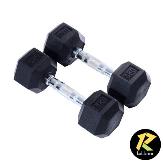 Dumbell dumble barbel ROX rubber hexagonal 5 kg
