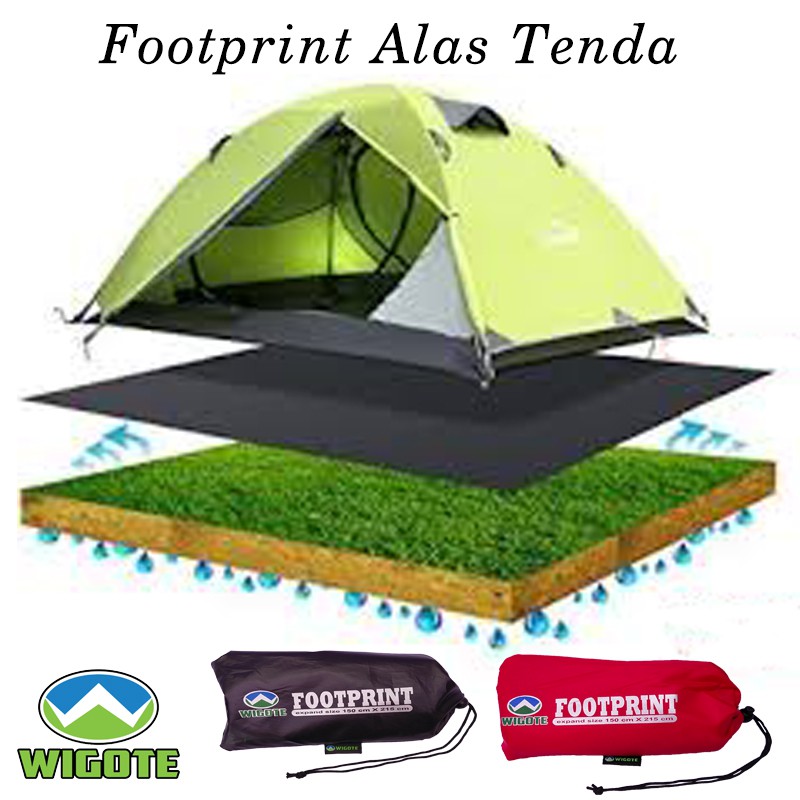 Footprint Alas Tenda Waterproof 150X215cm / 215x215 cm Tikar Bawah Tenda Camping