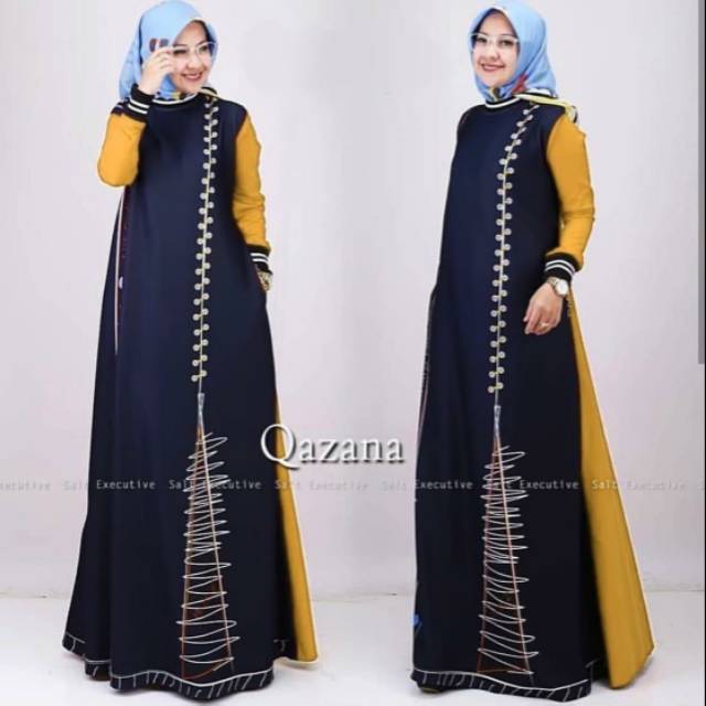 PROMO dress babyterry import long maxi full printing agen baju murah busana muslim syari gladys