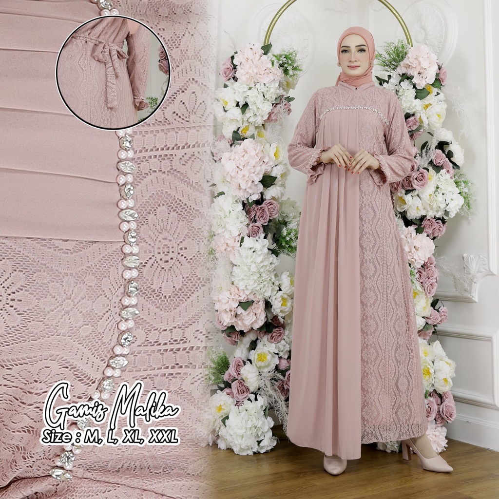 Gamis Malika Brukat Modern / Kebaya Gamis Pesta Mewah / Baju Gamis Kebaya / Kebaya Modern / Kebaya Kondangan