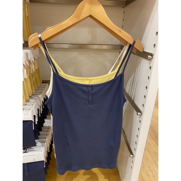 KAMISOL KATUN RIB HENLEY NECK WOMEN - UNIQLO