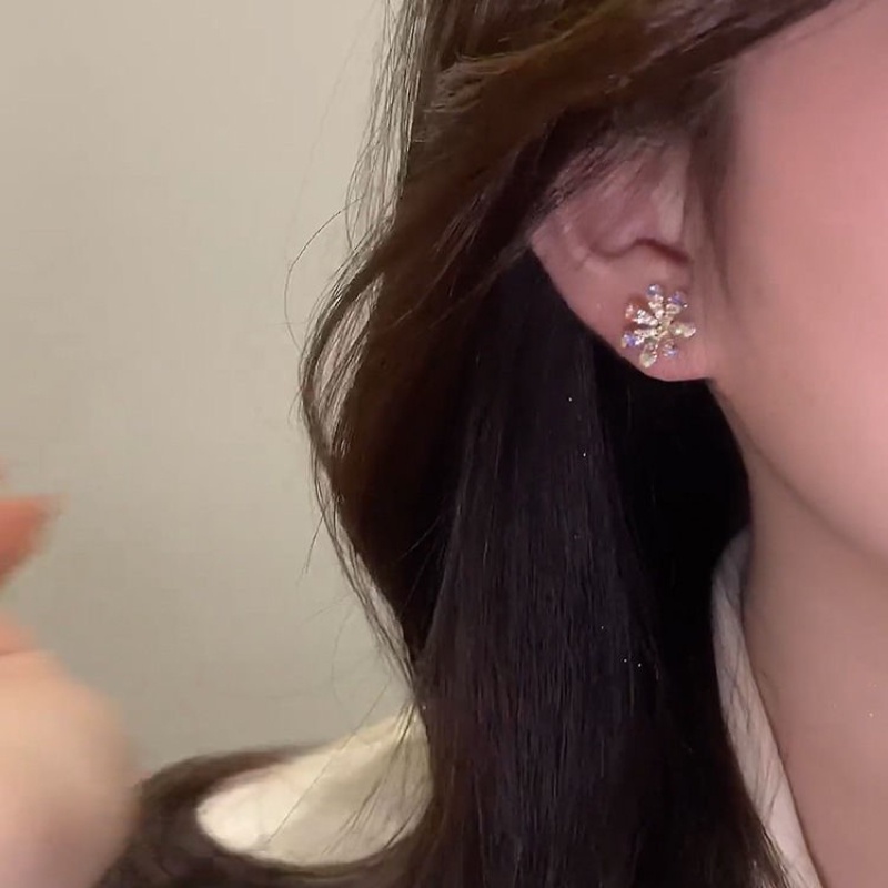 Anting Mutiara Bunga sparkle Warna-Warni Untuk Wanita Aksesoris Telinga Korea