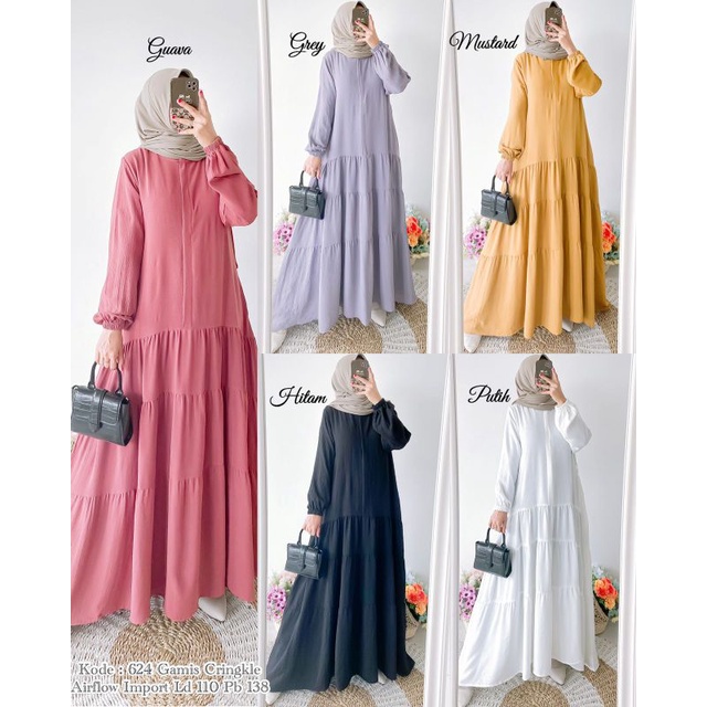 Gamis Crinkle Airflow Import Ribyka 624