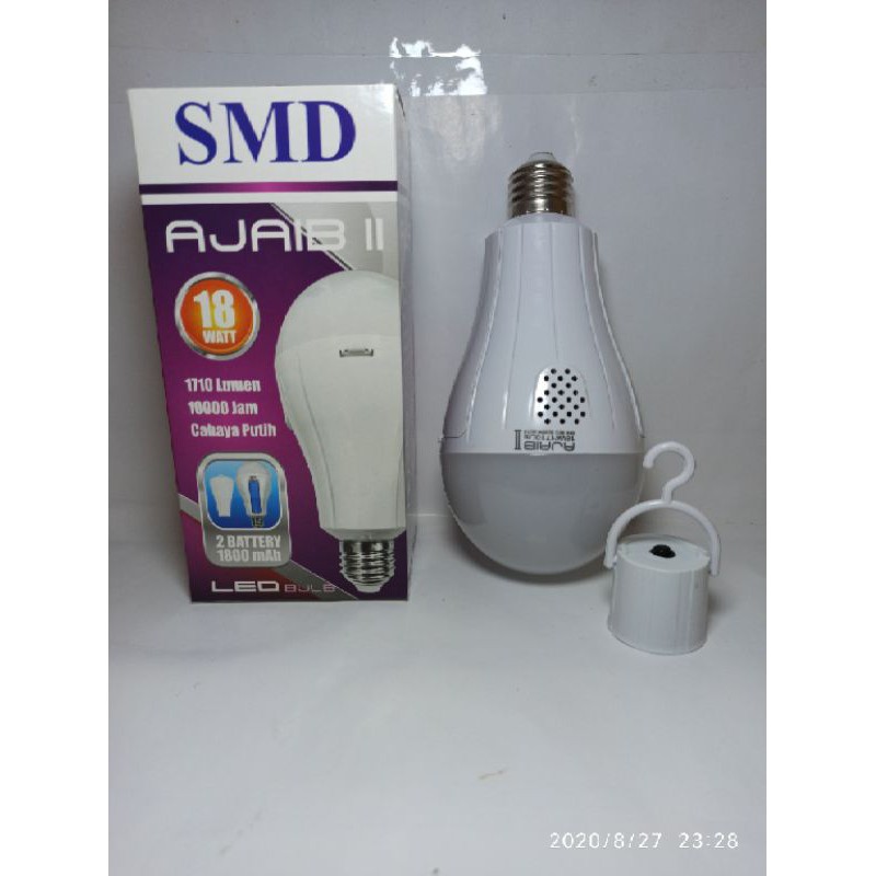 Lampu Led emergency /bohlam led emergency DOUBLE BATERAI SMD 18W