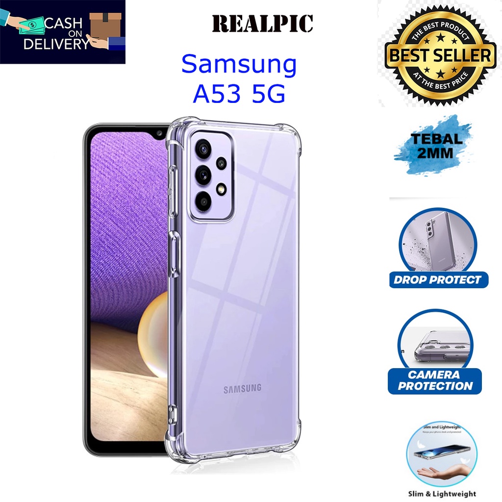 Case Samsung Galaxy A53 5G Casing Clear HD KETEBALAN 2MM BENING TRANSPARAN TPU Premium Softcase