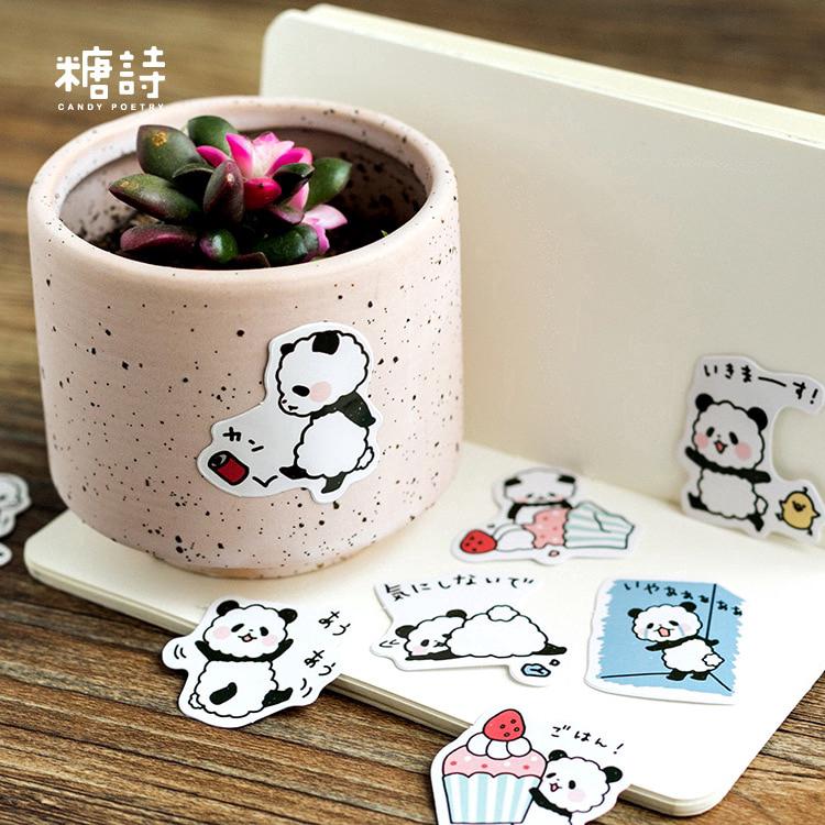  Stiker  Kertas Gambar  Panda  Lucu untuk Dekorasi Scrapbook 