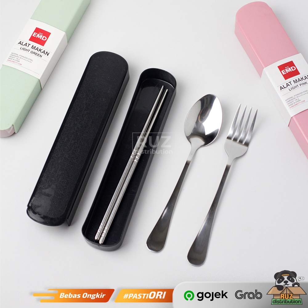 Alat Makan Set Stainless Steel Sendok Garpu Sumpit Cutlery Set