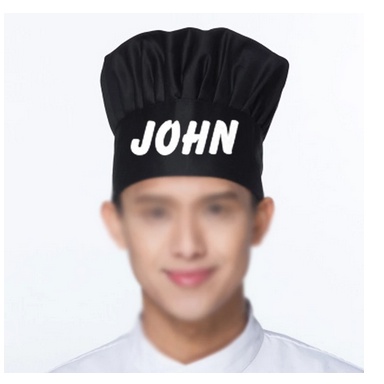 CELEMEK 1 SET TOPI CHEF CUSTOM SABLON LOGO TANPA MINIMAL ORDER
