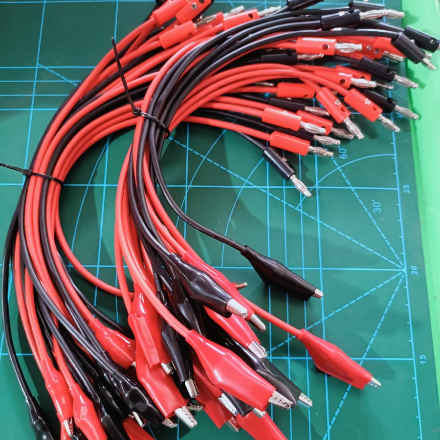 kabel adaptor banana plug capit buaya kabel 2.5mm serabut tembaga asli