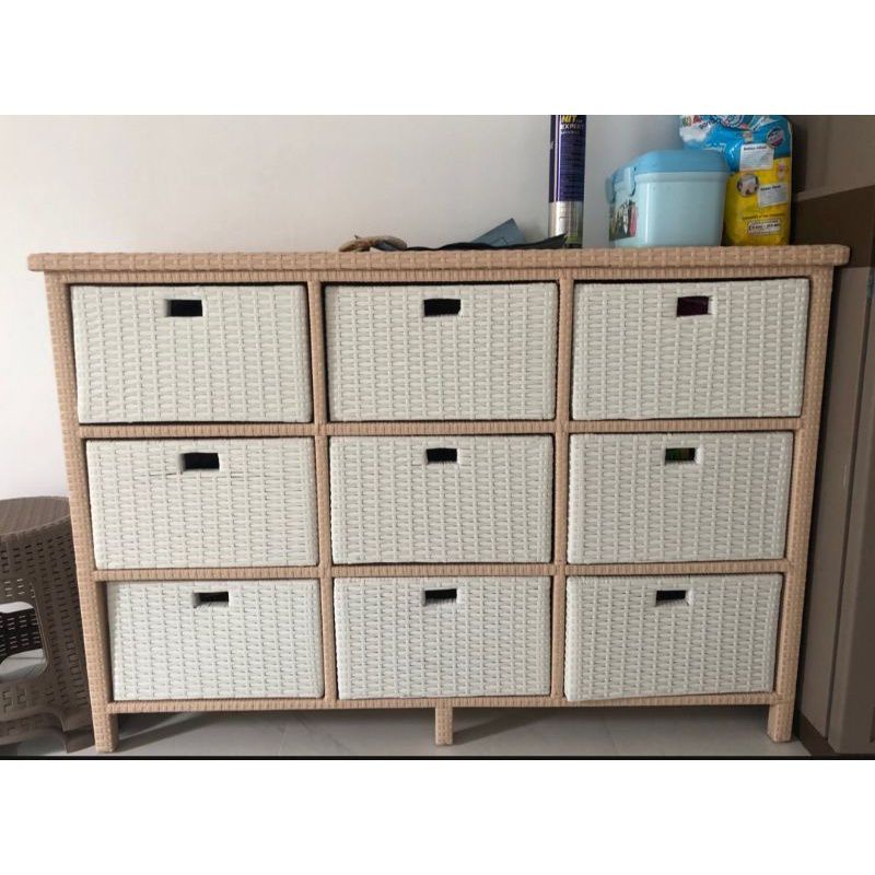 lemari rotan sintetis laci 9