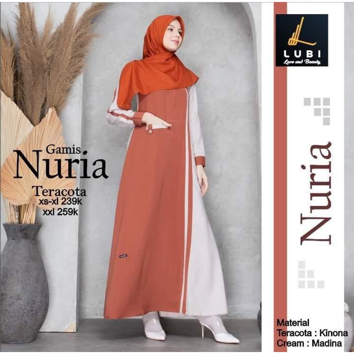 GAMIS TERBARU 2021 NURIA BY LUBI TERACOTTA