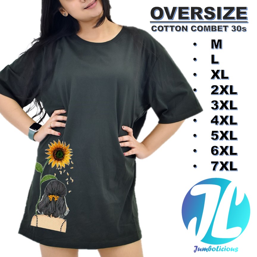 T Shirt Oversize Wanita Jumbo Kaos Bigsize Ld 120 130 140 Premium Bahan Katun Asli Adem Oblong Korea