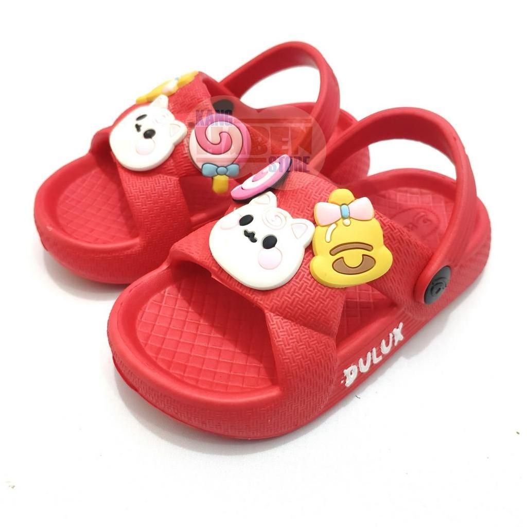 Habenkids - Sandal Kokop Tali Anak Bayi Balita Cewek Karakter Kucing Bahan EVA 20-25