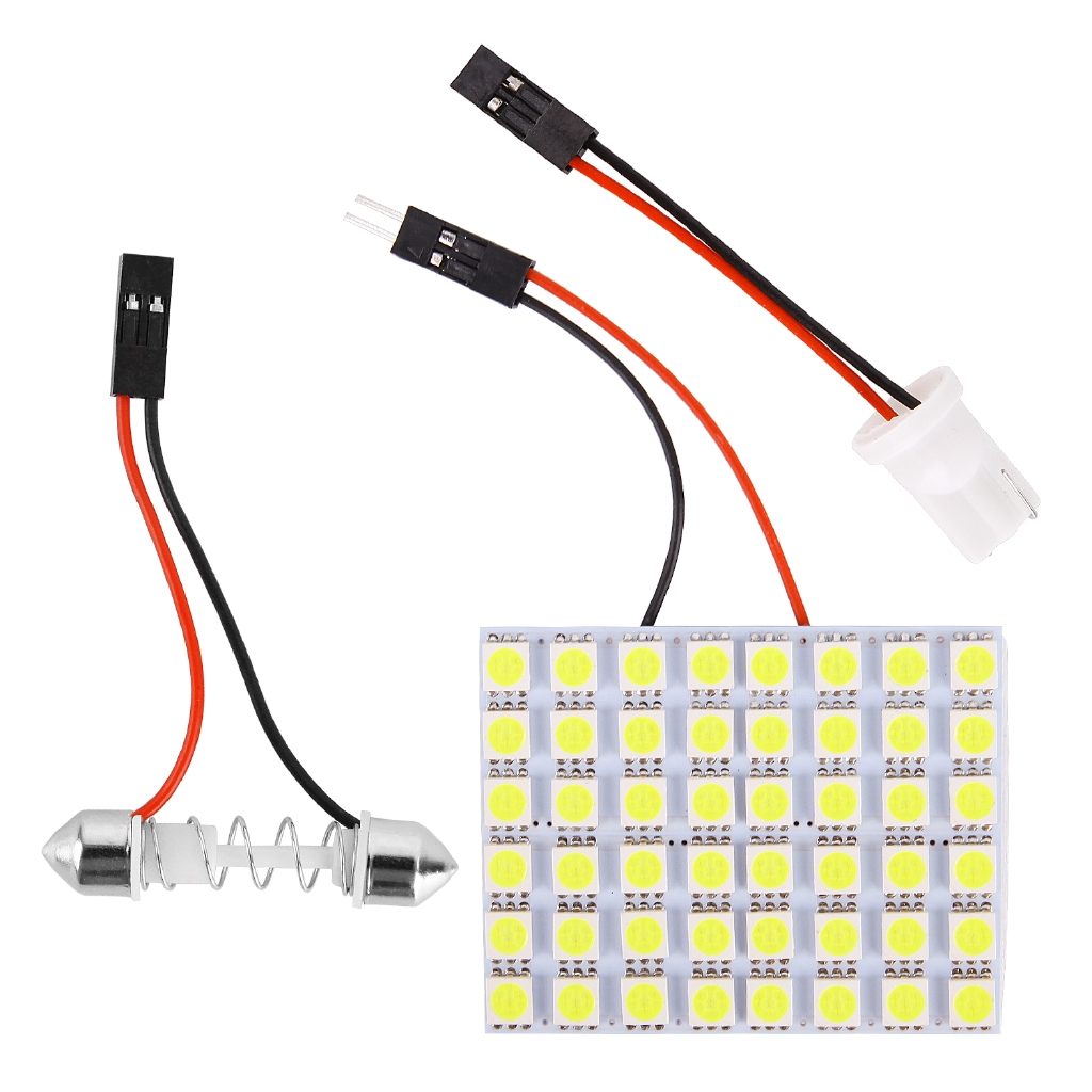 Panel Lampu LED 12V 5050 12 / 24 / 48 SMD Warna Putih untuk Interior Mobil