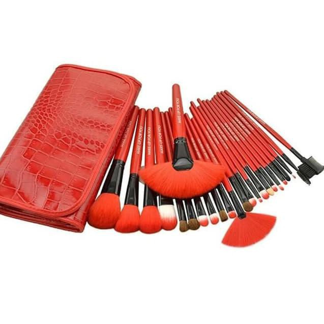 ISI 24 PCS Kuas Make Up Cosmetic Brush with Pouch Professional Brushes