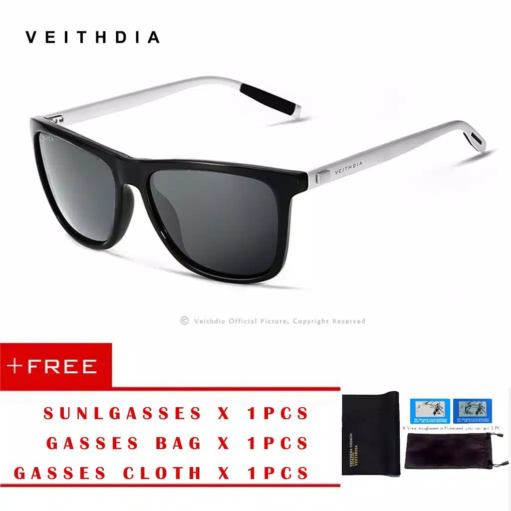 Kacamata Veithdia Anti UV400 Polarized Pria Wanita V6108