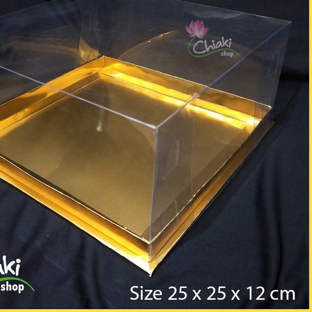 

✪ Box Mika GOLD Uk 25 x 25 x T. 12 cm Cupcake isi 9 Cake Pudding Tart Dus Emas Karton Tebal CHIAKI ❅