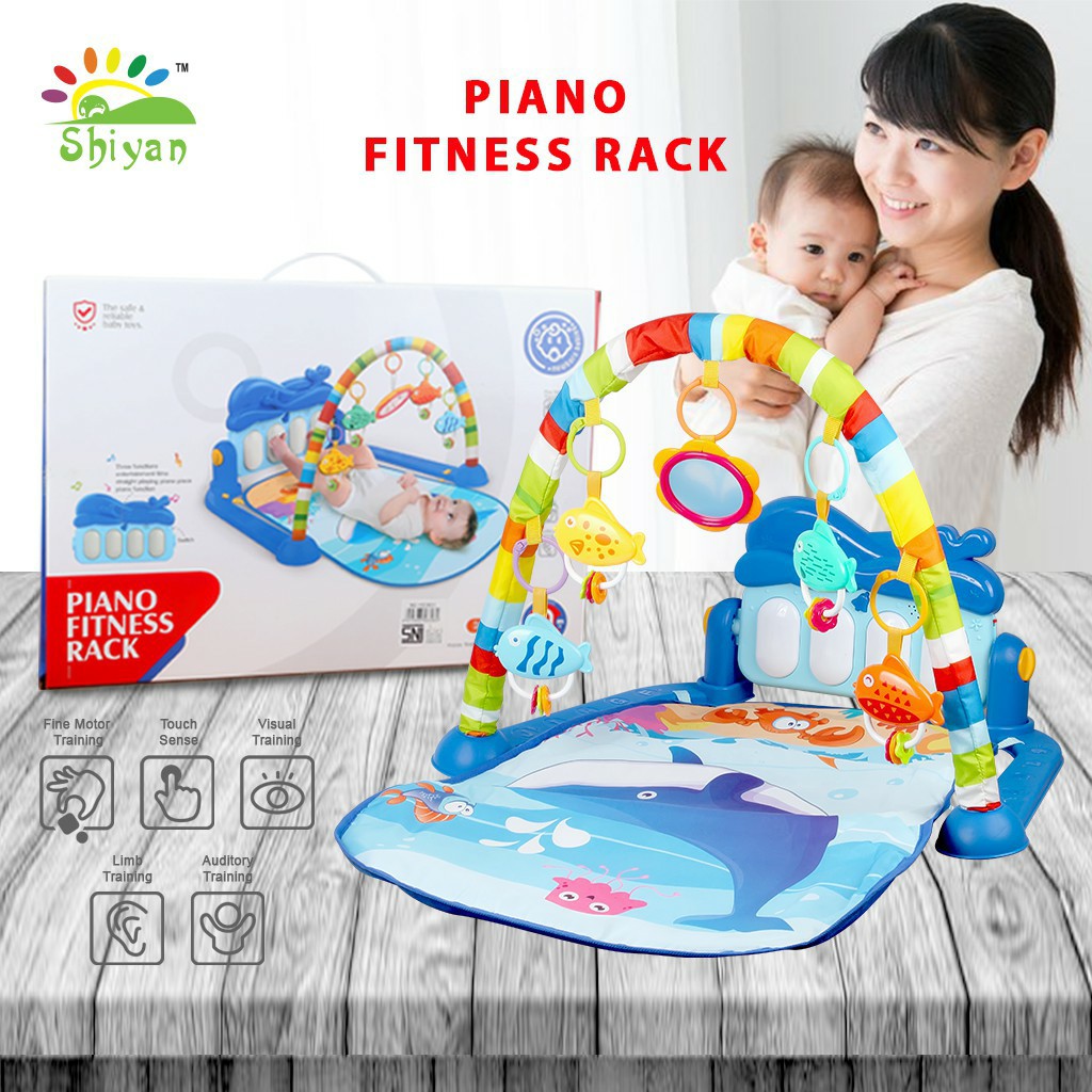 BBY GYM MUSICAL SET MUSIK BAYI MAINAN PIANO BERKARAKTER DAN RATTLES LUCU