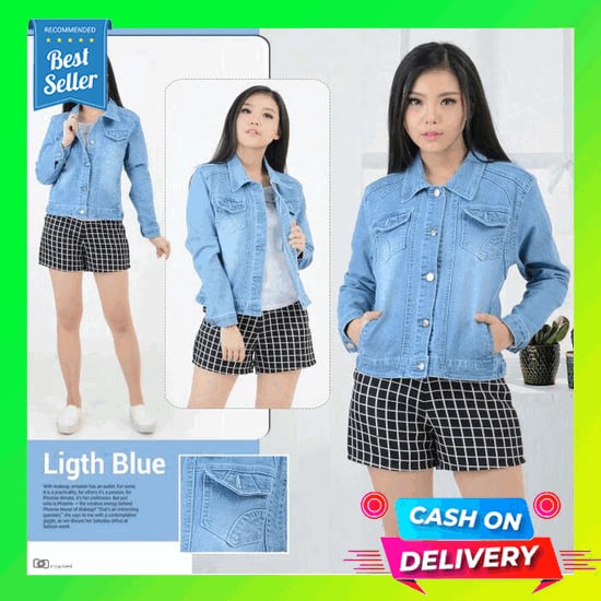 Jaket Biondy Denim Hijau Army Slimfit Cewek Crop Tee Jeans Wanita Green Polos Solid Bodyfit Levis Co