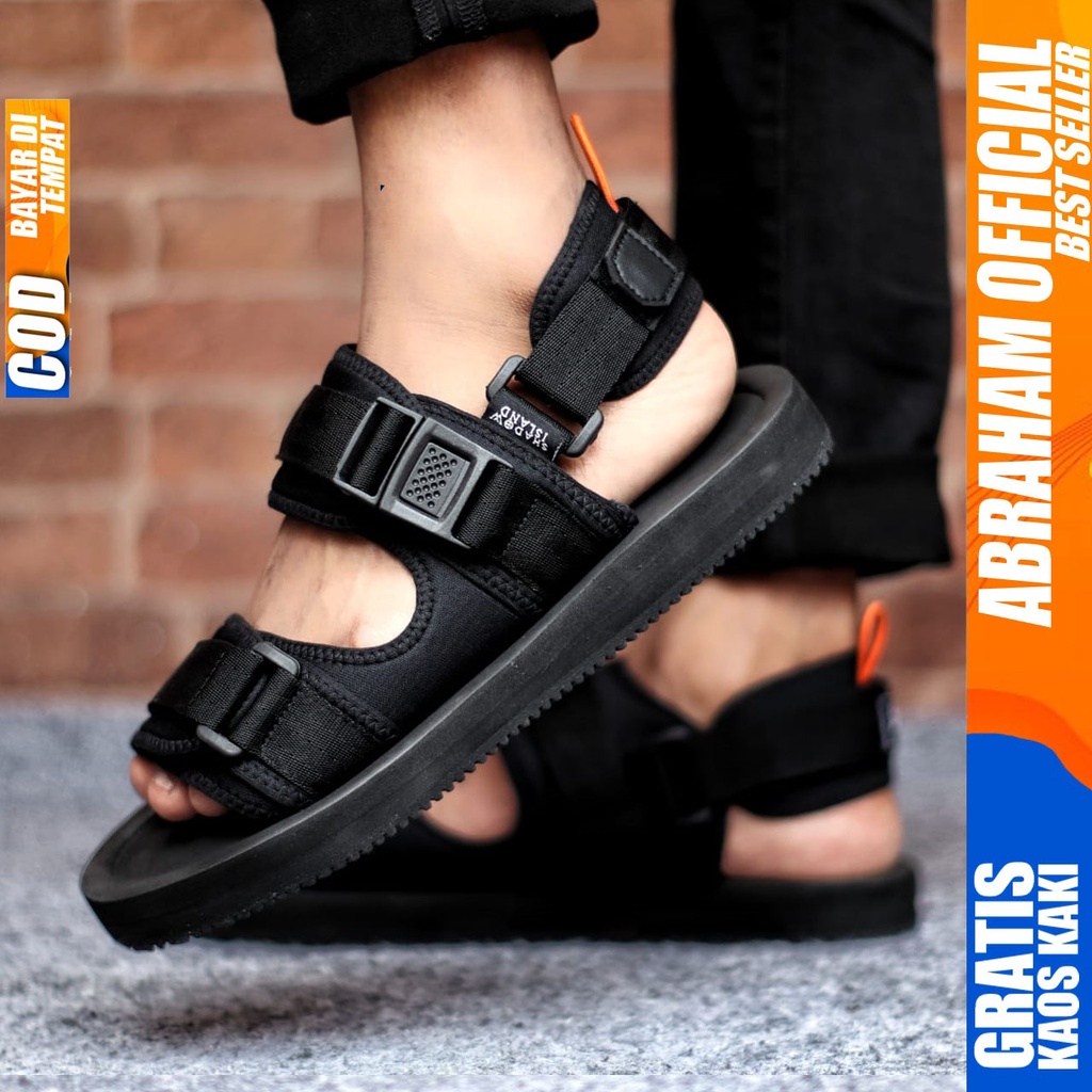 ABRAHAM JACK Sepatu Sandal Traveling Pria Distro Hitam