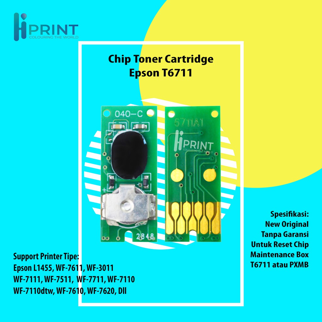 Chip Reset T6711 Maintenance Box WF7611 PXBM3 Printer Epson L1455 WF7611 Resetter Chip T6711 New